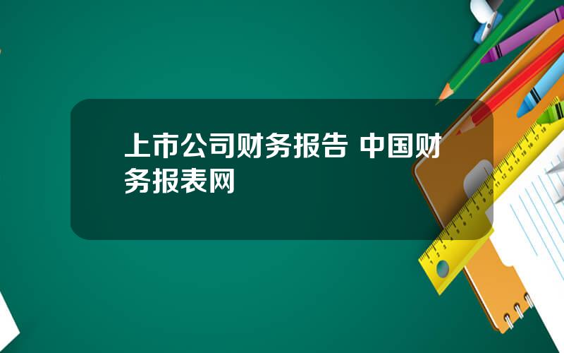 上市公司财务报告 中国财务报表网